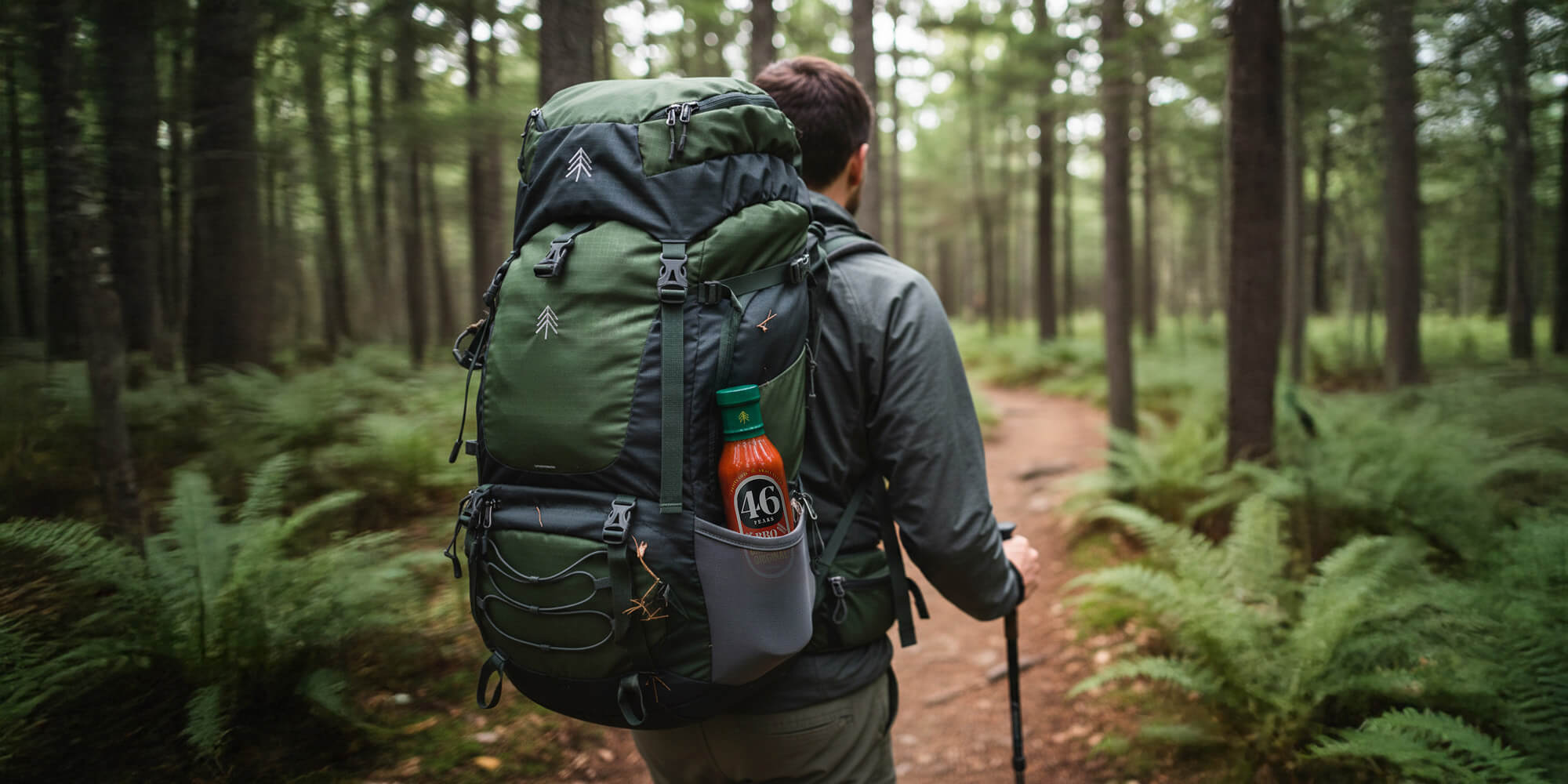 Solo hiker in the Adirondack forest